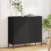 Credenza con cassetto Nero 89,5 x 33 x 82 cm Legno multistrato 883455