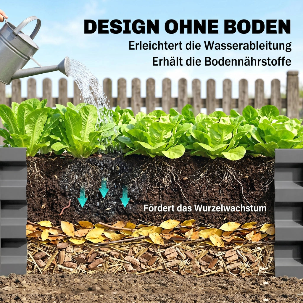 Vaso da giardino ¨C zephmum ¨C Grigio chiaro, Acciaio, 120x120x30 cm