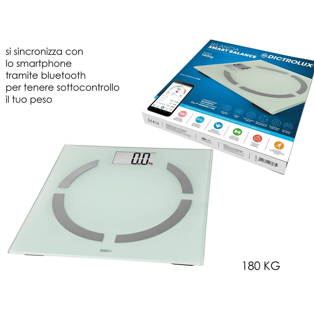 Trade Shop - Bilancia Pesapersone Intelligente Digitale Connessione Bluetooth Android Ios App Max 180kg -