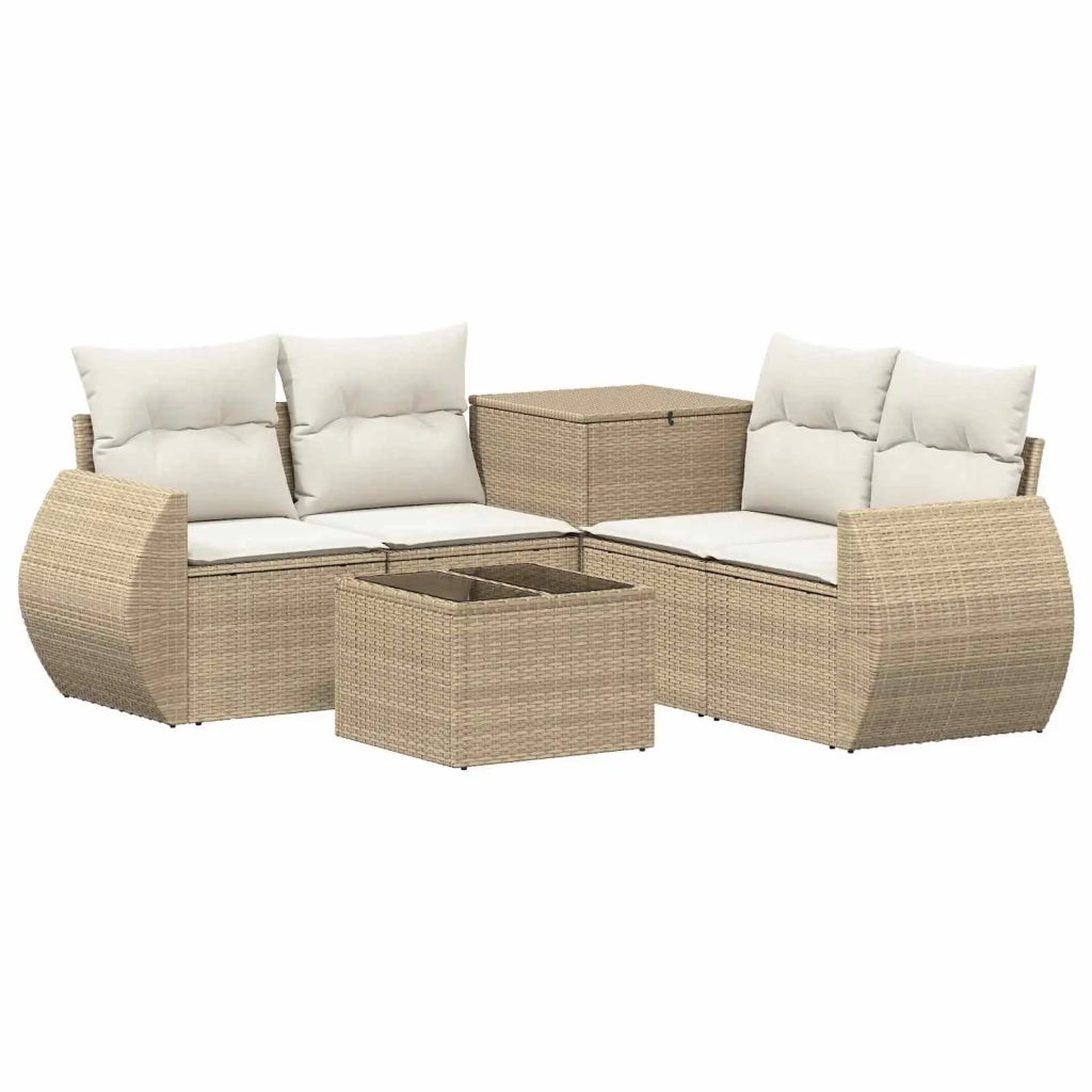 Set di divani 6 pz Beige e Bianco Crema 3447520