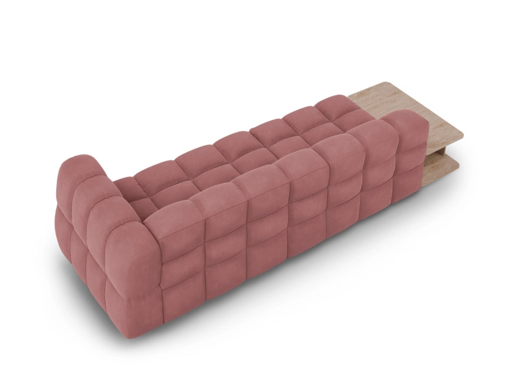 Cosmopolitan Design - Divano modulare sinistro "Sky" 4 posti in velluto salmone 