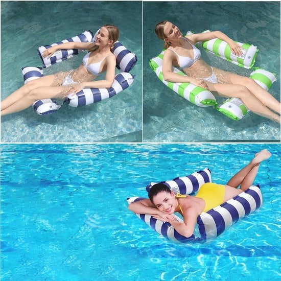 Due inflabili e pieghevoli materassi da bagno per bambini 4-in-1 giochi da acqua per piscina con inflatore e pompa