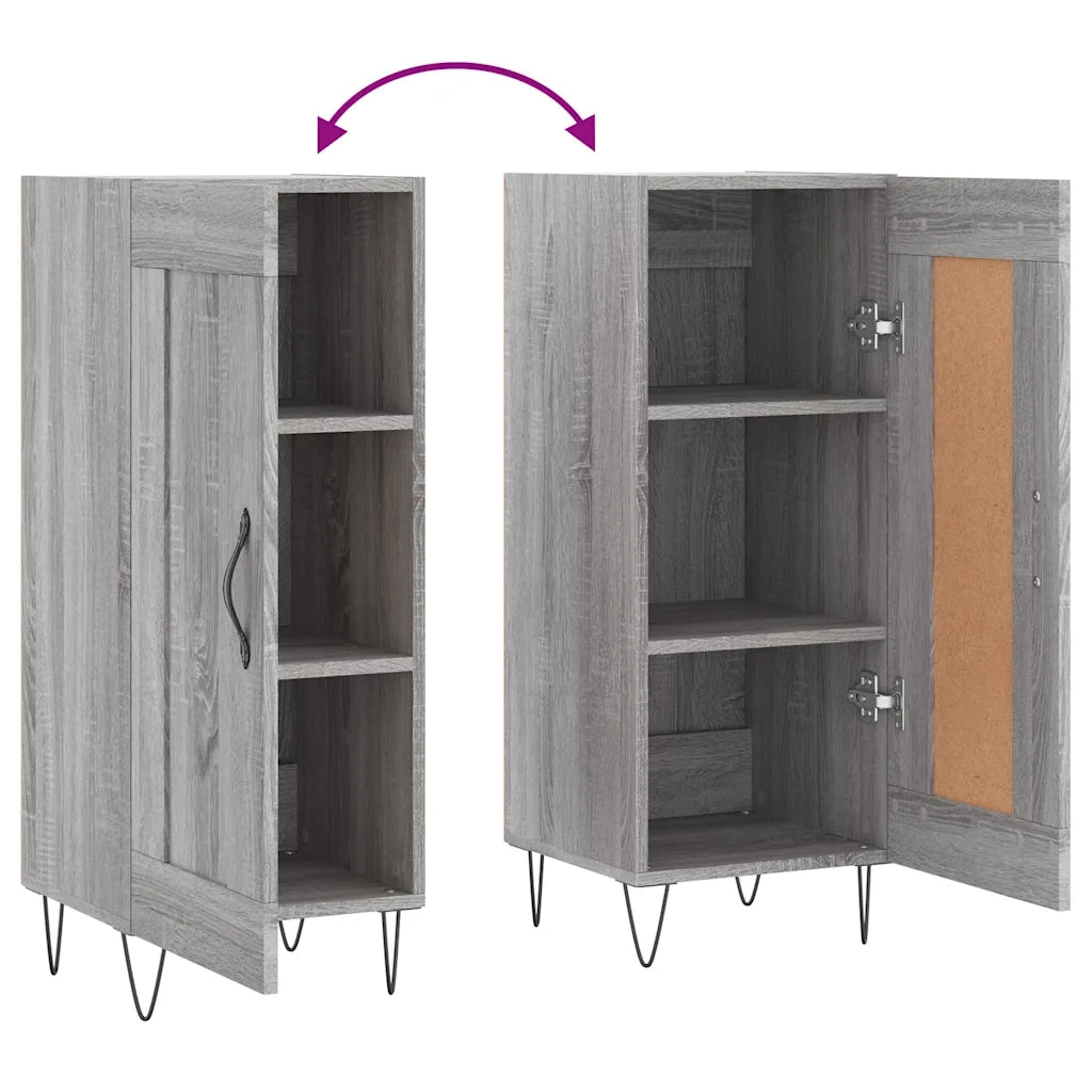 Credenza Grigio Sonoma 34,5x34x90 cm in Legno Multistrato