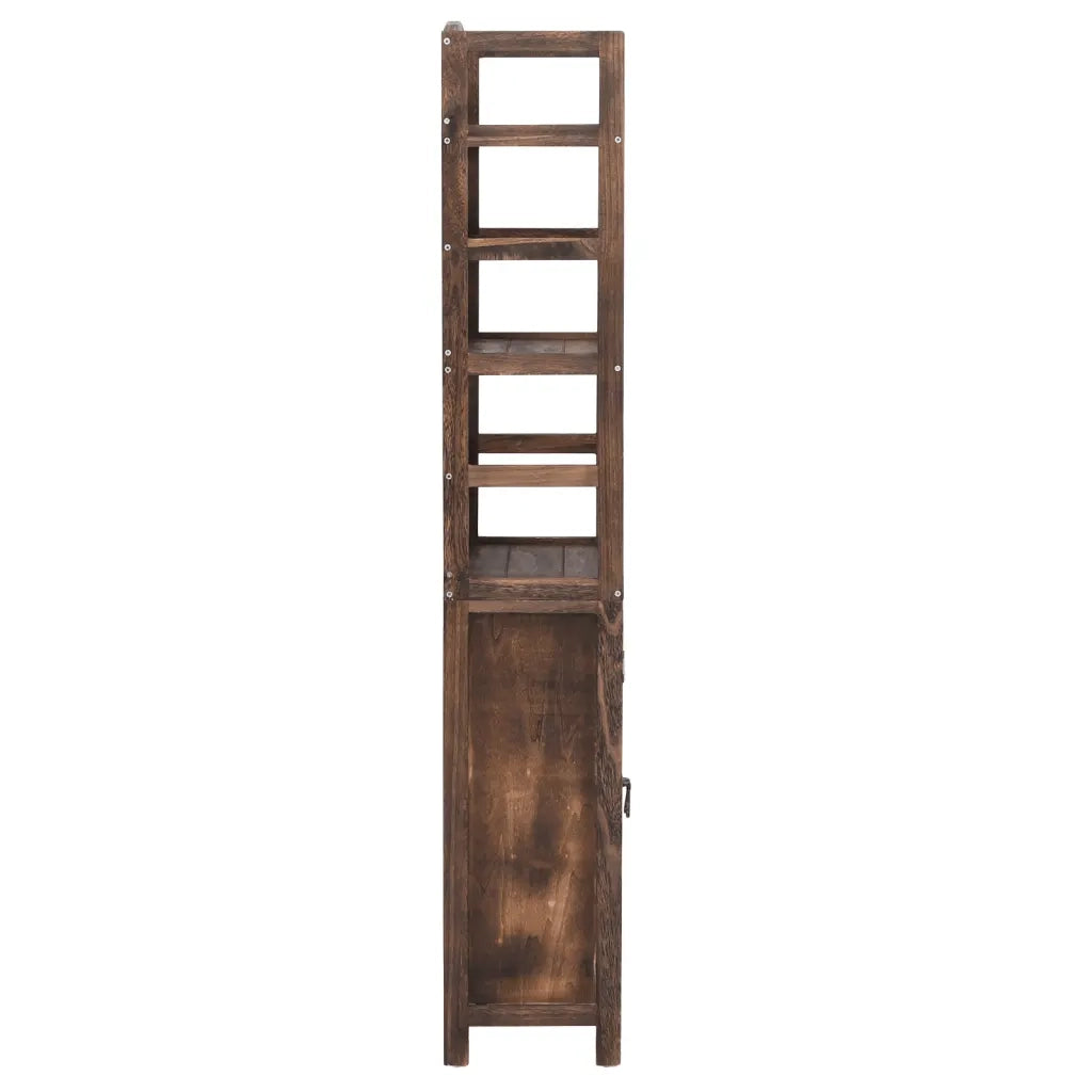 Vetrina Marrone Scuro 46x24x140 cm Legno Massello di Paulonia 338506
