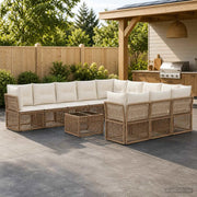 Set Divano da Giardino 12 pcs Beige polyrattan 3434397