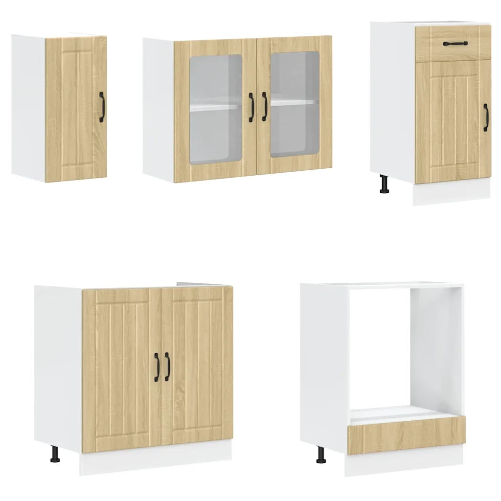 Set Mobili da Cucina 8 pz Lucca Rovere Sonoma in Truciolato 3314804