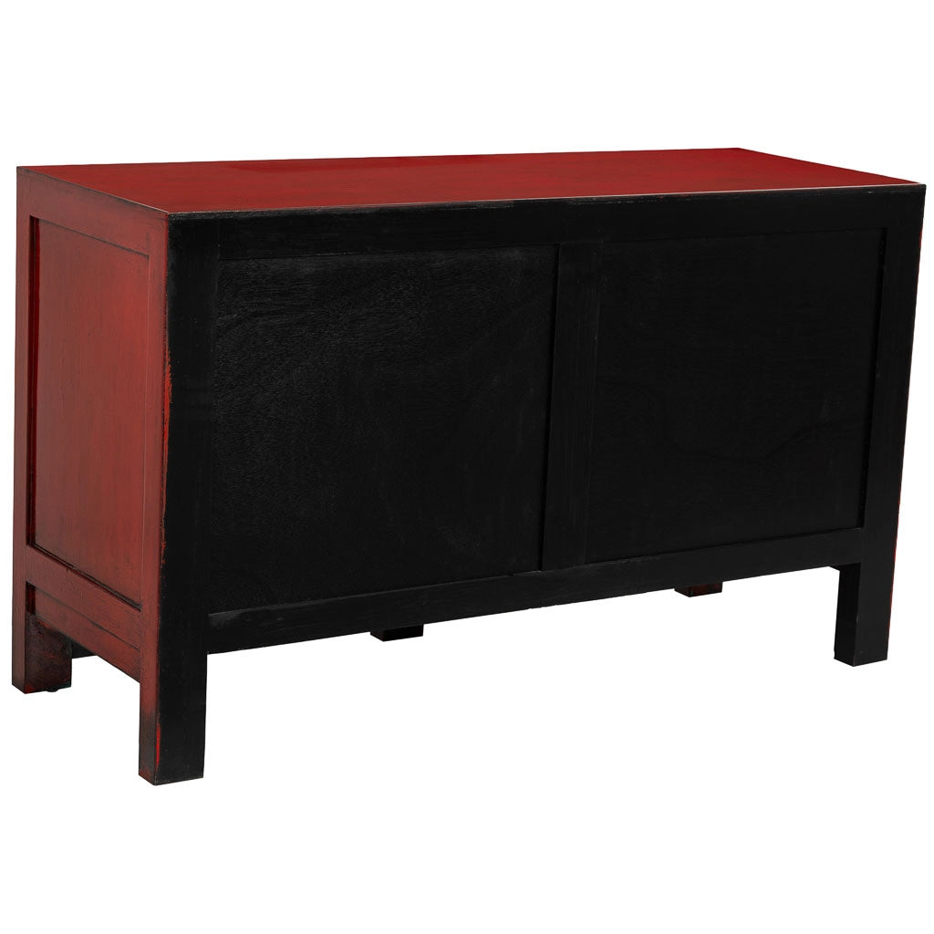 Credenza in legno rosso 120x45x71h cm