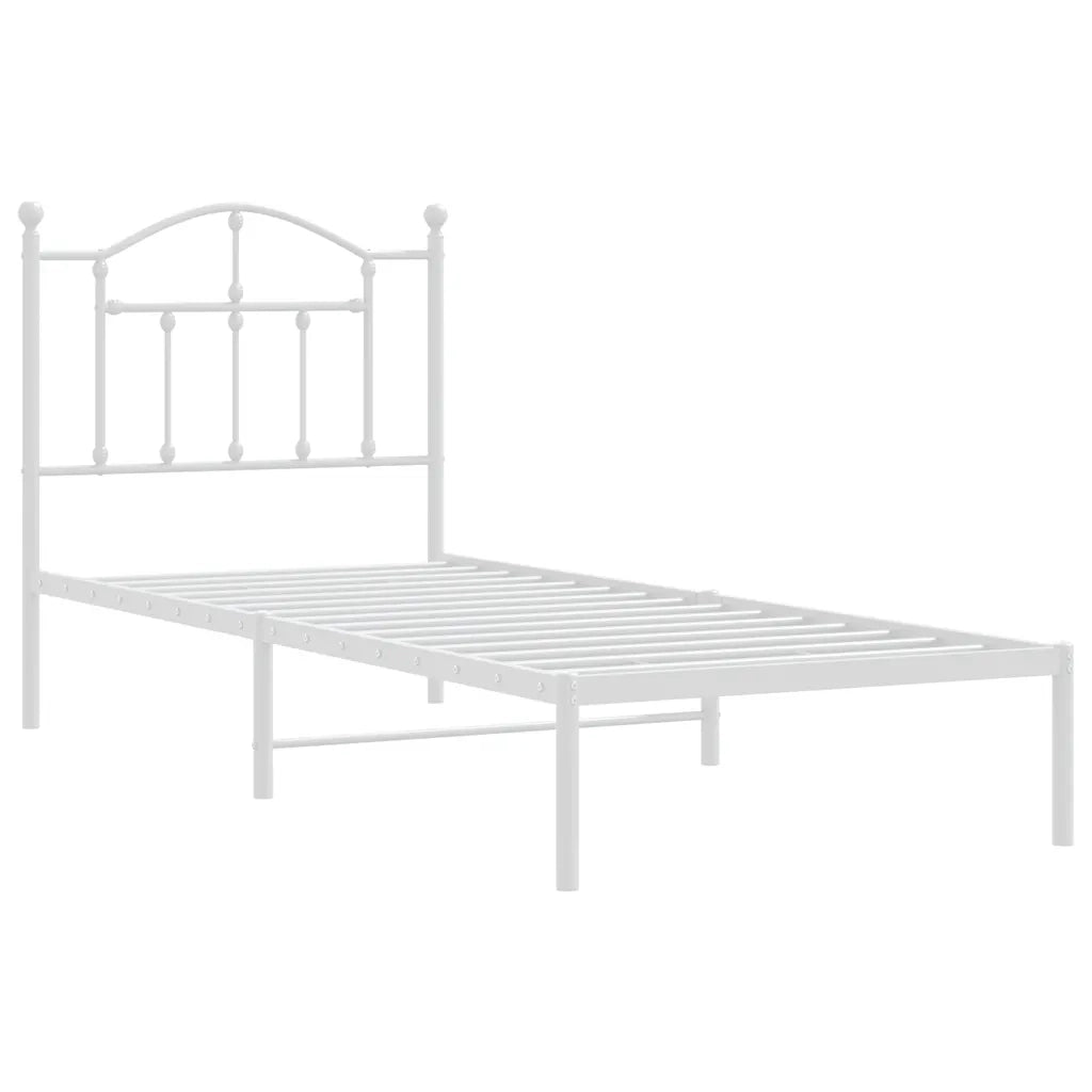 Giroletto con Testiera Metallo Bianco 90x200 cmcod mxl 81848