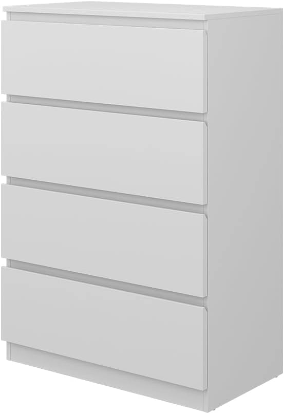 Cassettiera Calisto, Bianco, 39 x 101.5 cm, per riporre abiti e oggetti di uso quotidiano