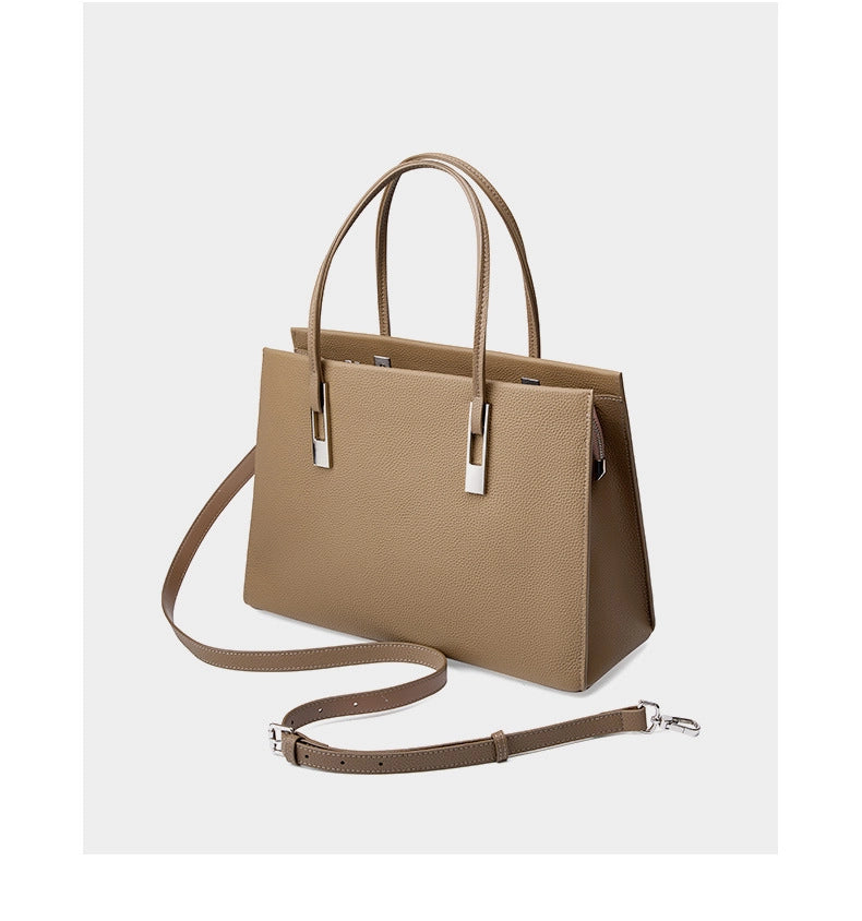 Borsa da donna in vera pelle, grigia