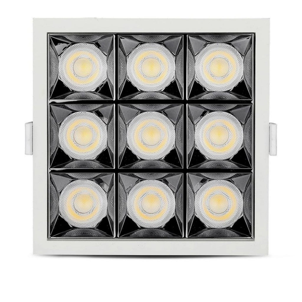 Faretto Led Da Incasso Quadrato 9X4W Neutro 4000K UGR<19 Riflettore 38° CRI>90 Chip Samsung SKU-998