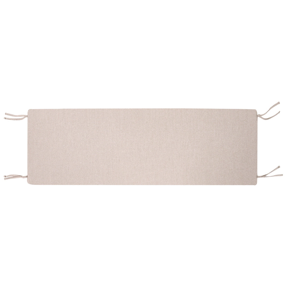 Cuscino per panche da esterno con lacci e rivestimento sfoderabile in tessuto beige con lacci, resistenti ai raggi UV e idrorepellenti