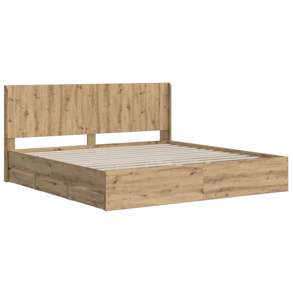 Struttura del letto con stoccaggio e testata Artisan Oak 3445835