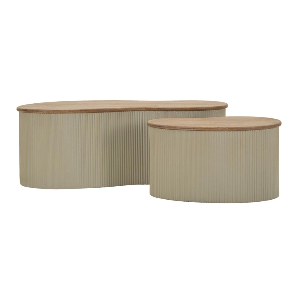 Set di Tavolini VKH1118, Beige, Legno, 87x53x32 cm