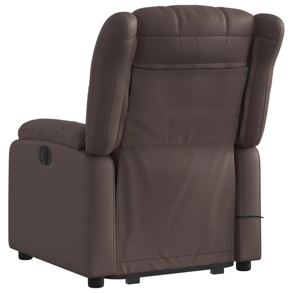 Poltrona Alzapersona Elettrica Reclinabile Marrone Similpelle 3205287