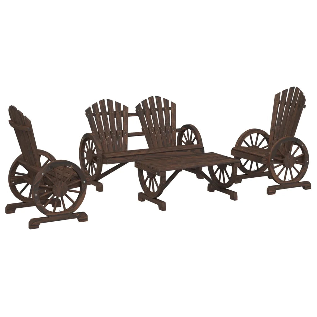Set Salotto da Giardino 4 pz in Legno Massello di Abete 3207126