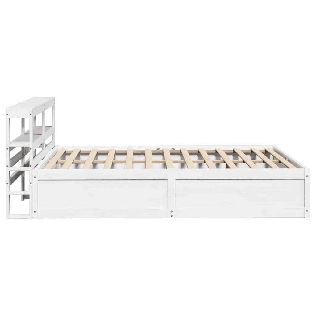 vidaXL Giroletto con Testiera Bianco 120x190 cm Legno Massello di Pino
