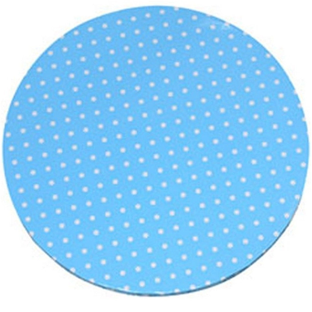 Trade Shop - Piatto Base Sottotorta Tondo Azzurro A Pois Carta Diametro 29cm Feste Party -