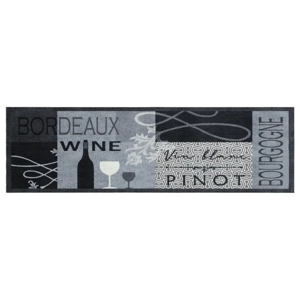 Tappeto da Cucina Lavabile Grigio Vino 45x150 cm in Vellutocod mxl 115019