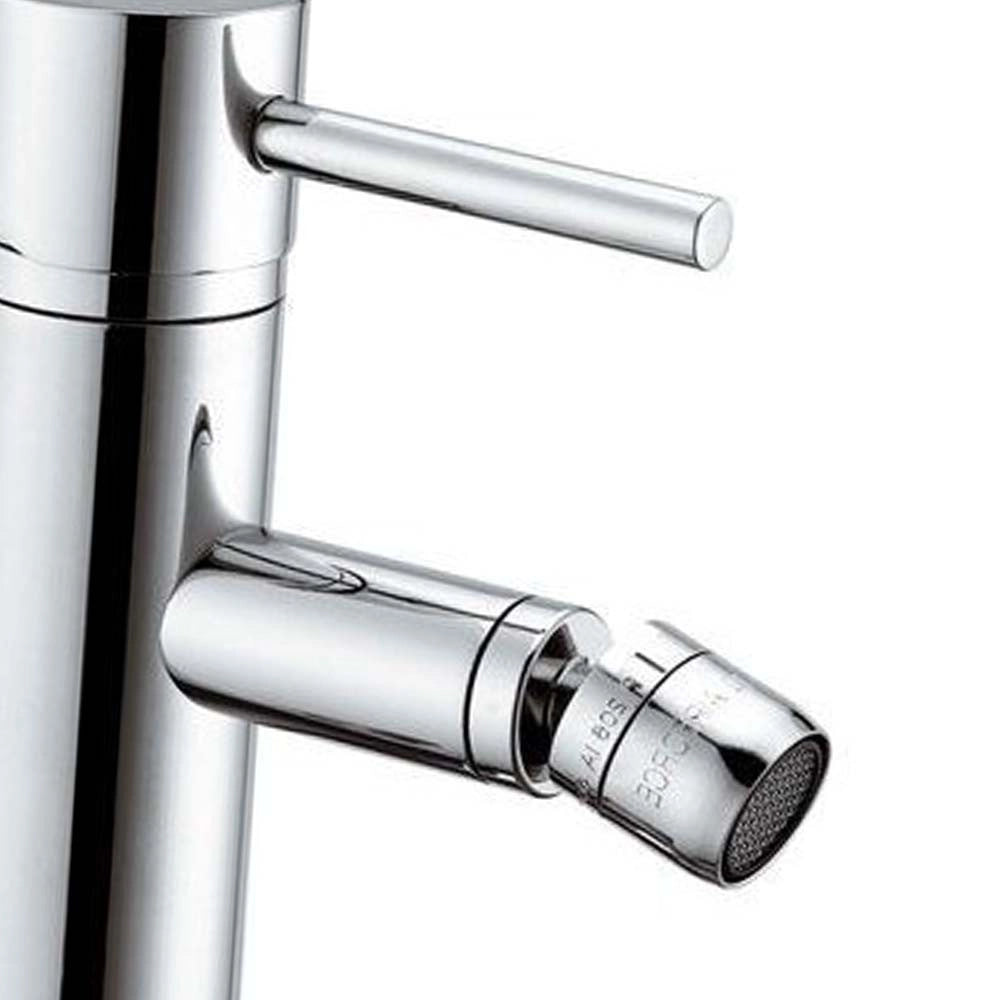 Miscelatore bidet senza scarico, linee minimal e tondeggianti, serie suvi
