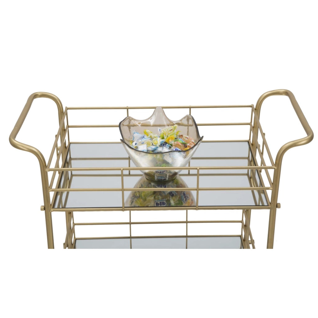 Carrello VKH4, Oro, Metallo, 60x30,5x80 cm