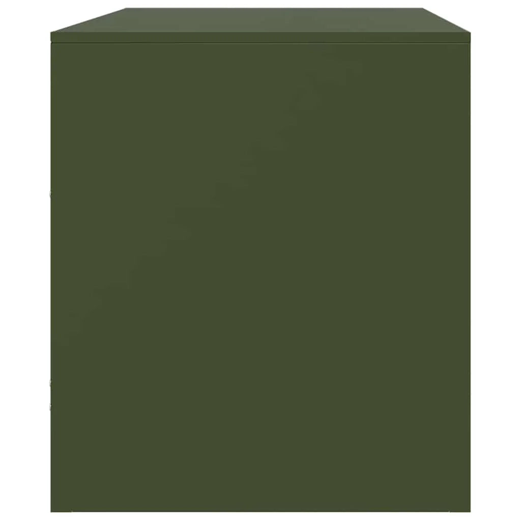 Mobile TV multimediale scaffale TV credenza mobile TV sala da pranzo soggiorno camera da letto 2 pezzi verde oliva 67 x 39 x 44 cm acciaio verde 02_0028639