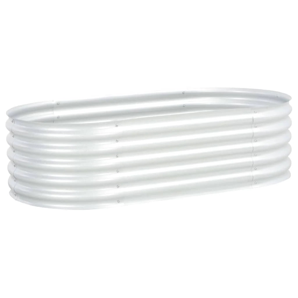 Fioriera rialzata piante fiori giardino 160 x 80 x 44 cm acciaio zincato argento 02_0001004