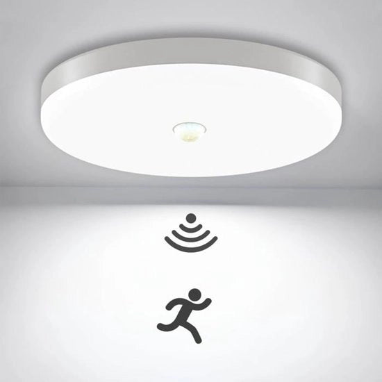 Lampada da soffitto LED con sensore di movimento 18W 6500K Bianco Adatta per balconi, corridoi, giardini, garage, scale interne