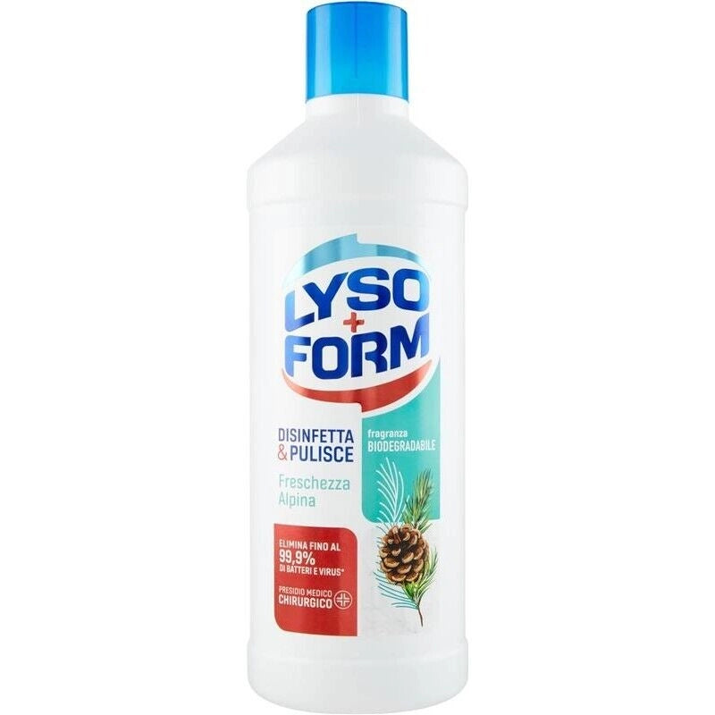 LYSOFORM PAVIMENTI FRESCHEZZA ALPINA SET 12 PZ X 1.1 LT DISINFETTA E PULISCE