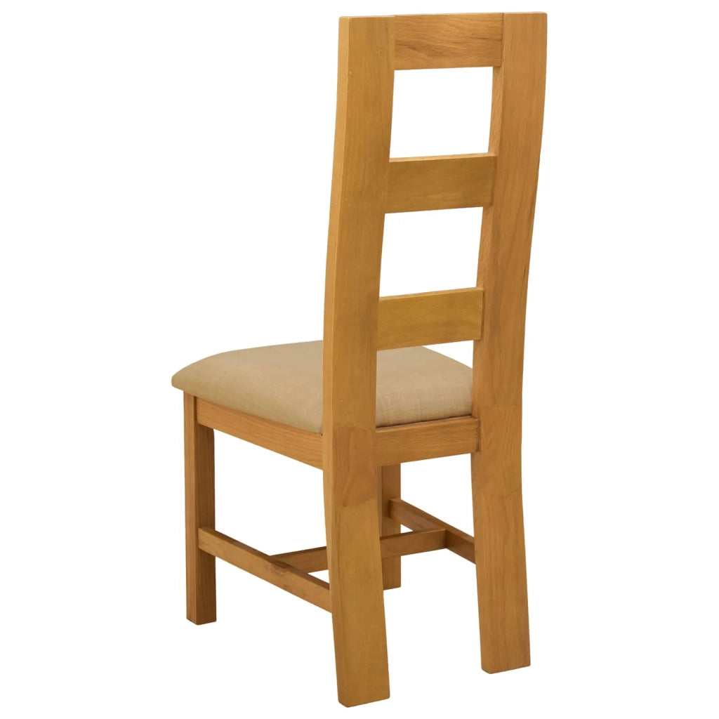 Sedia da pranzo 2 pcs Legno di Quercia Massello Beige 42039165
