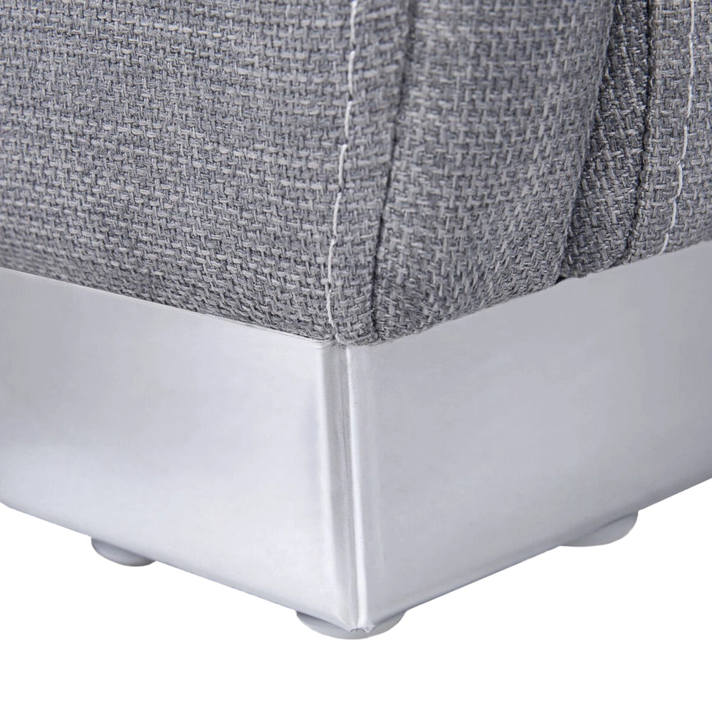 Letto ad acqua grigio poliestere imbottito doppia dimensione 140 x 200 cm moderno design glamour poggiatesta curvo