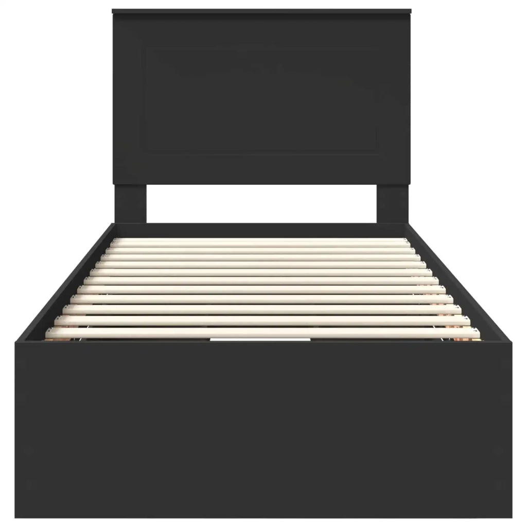 Struttura del letto Nero 75 x 190 cm Legno Ingegnerizzato