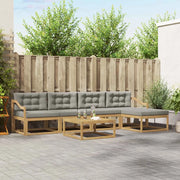 Set di divani da esterno 6 pz Bianco e Grigio Chiaro Poliestere 3386355