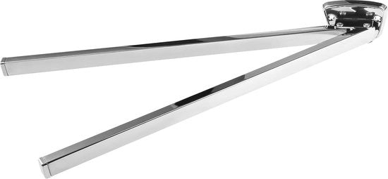 Sostegno asciugamano - 420 mm lunghezza asta - Due manubri inclinabili - Disegno angolare - Realizzato in acciaio inossidabile - Verniciato / Grucce autoadesive / Sostegno asciugamano per asciugamani da bagno / Sostegno asciugamano /