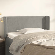 Testiera ad Orecchio-Testata con Orecchie Grigio Chiaro 83x16x78/88 cm in Velluto 414868