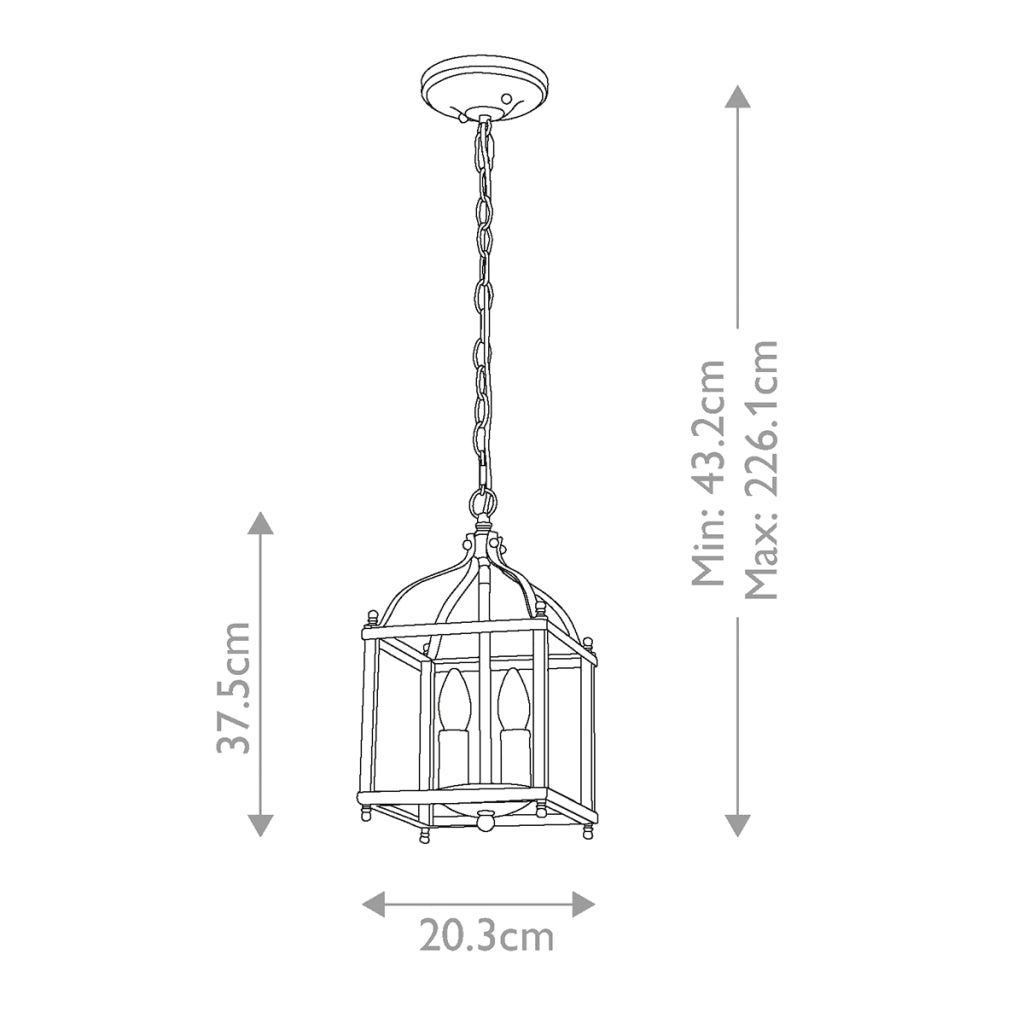 Lampadario Larkin stile candela bronzo antico 2xE14 Kichler