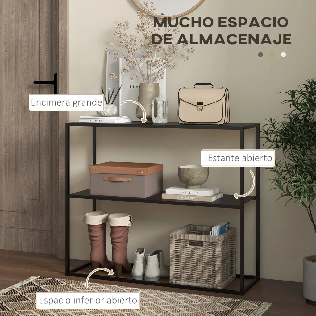 Consolle per ingresso in stile industriale ¨C zephmum ¨C nero 90x30x75 cm