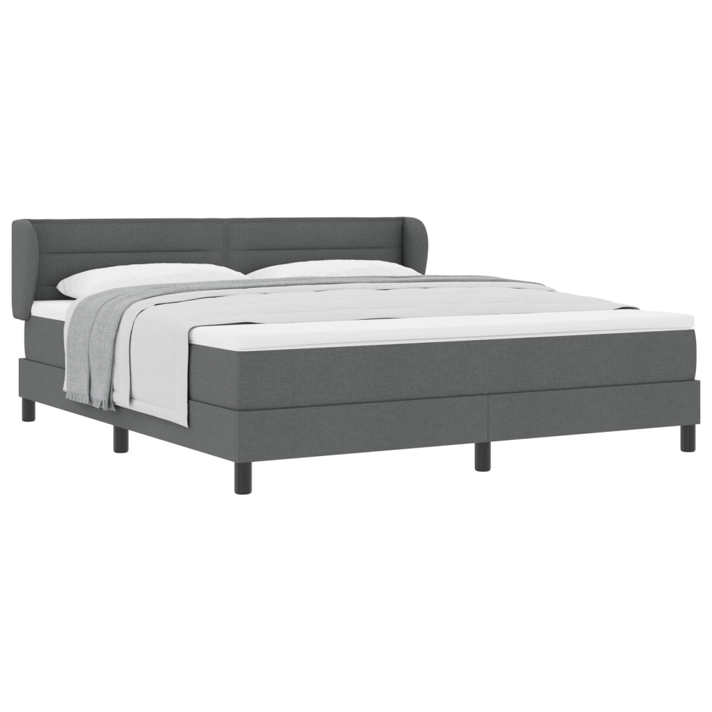 Letto a box spring  con materasso grigio scuro 180x200 cm in tessuto