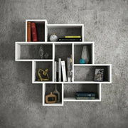 Mensola Chapala, Scaffale, Ripiano a muro, Scaffalatura multiuso, 116x15h104 cm, Bianco