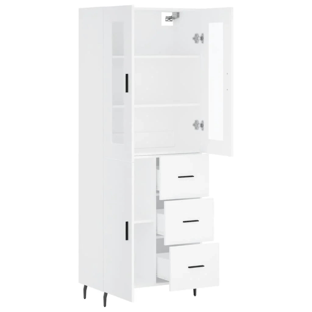 Buffet credenza cassettiera armadio mobile contenitore organizer cucina soggiorno salotto alto 69,5 x 34 x 180 cm legno ingegnerizzato bianco 02_0032570