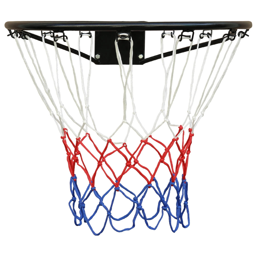 Canestro da basket da parete 45 cm nero in ferro con rete in nylon