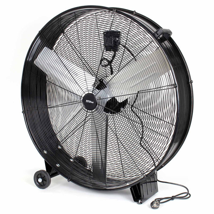 Ventilatore industriale 90 cm 360 W Ventilatore a tamburo da pavimento portatile con cavo e 3 velocità