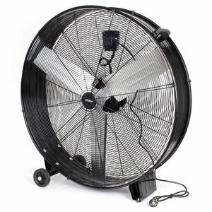 Ventilatore industriale 90 cm 360 W Ventilatore a tamburo da pavimento portatile con cavo e 3 velocità
