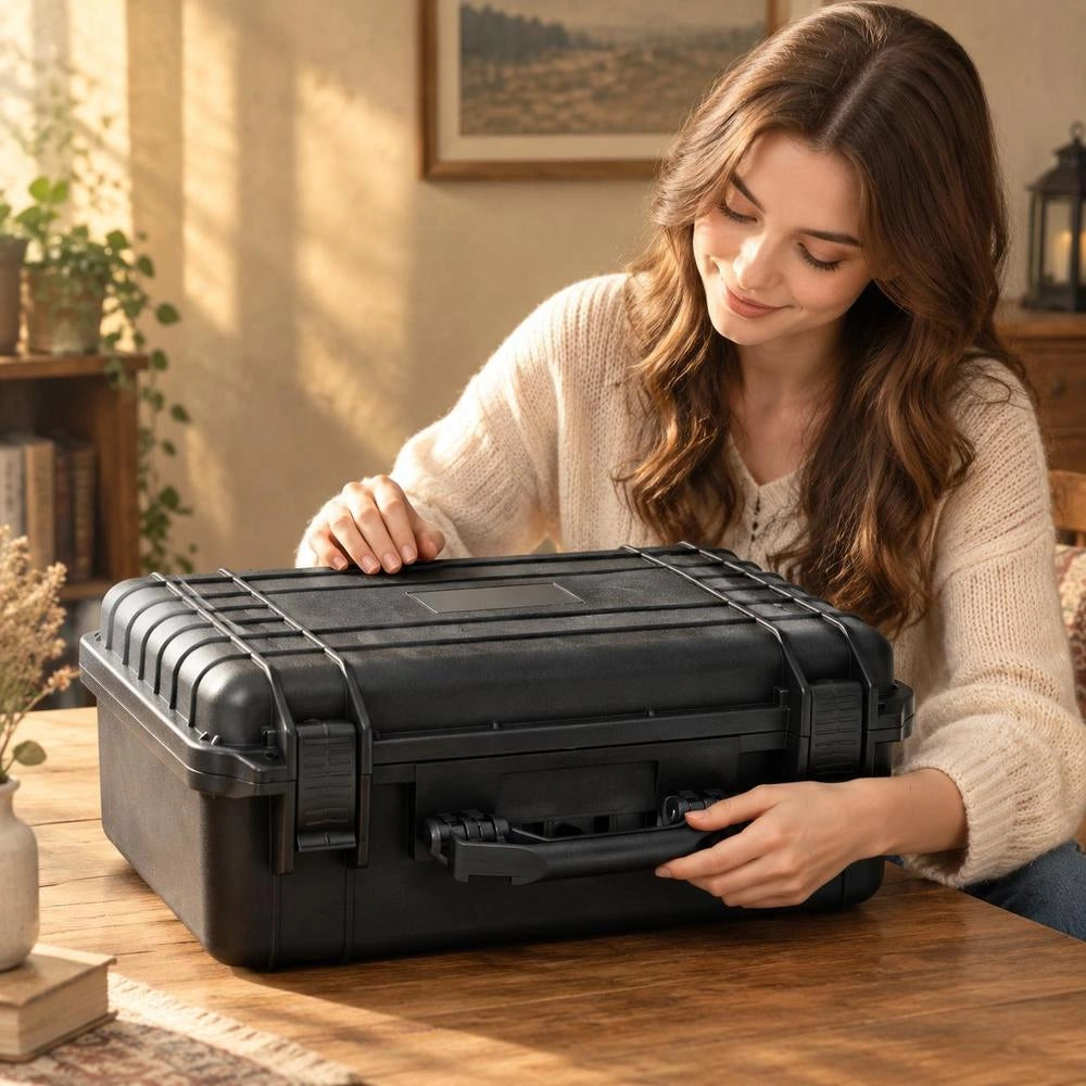 Portable Flight Suitcase, Black, 47x36x18 Cm, PP