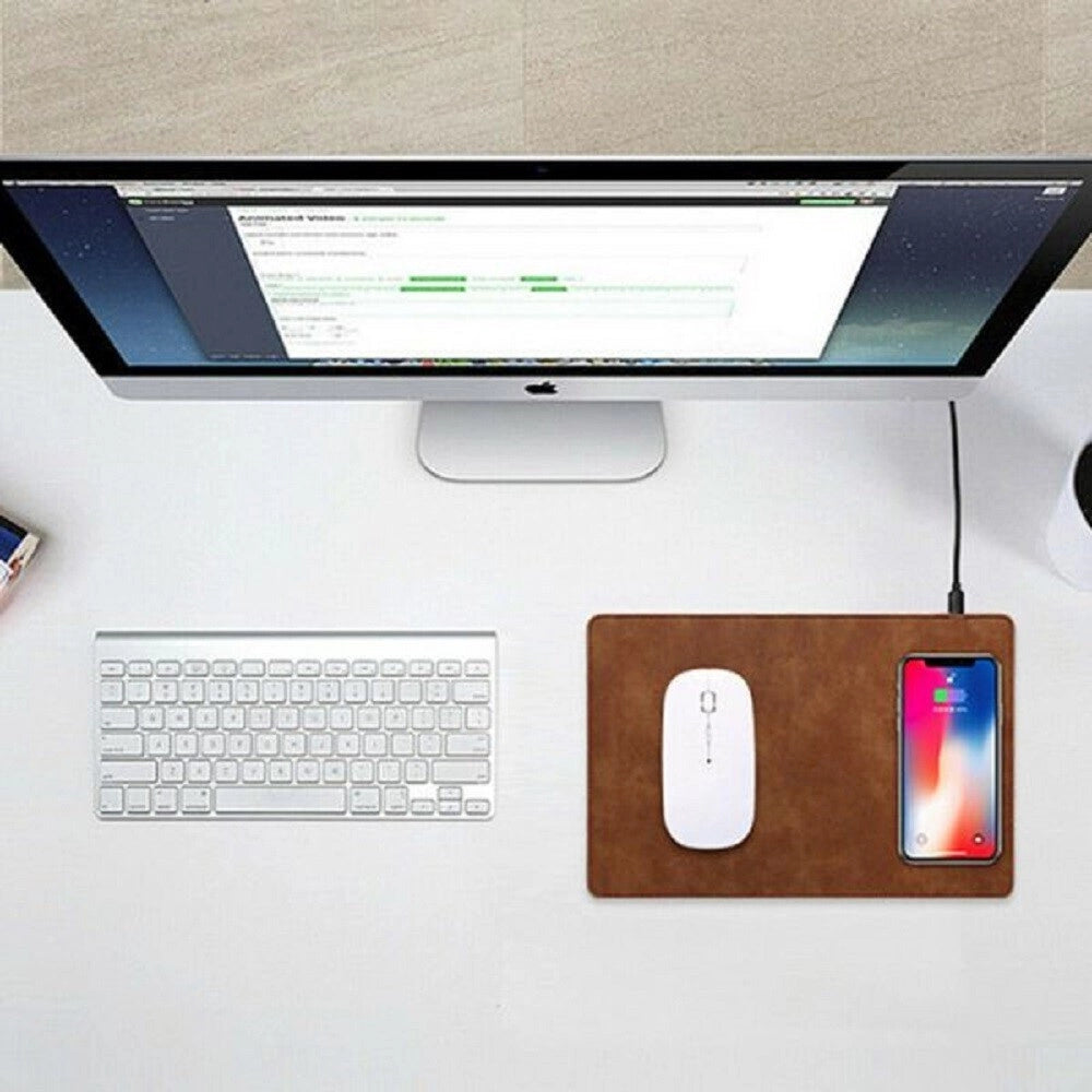 Trade Shop - Tappetino Per Mouse 2in1 Con Caricatore Ricarica Wireless 10w Incorporata Q-t138 -