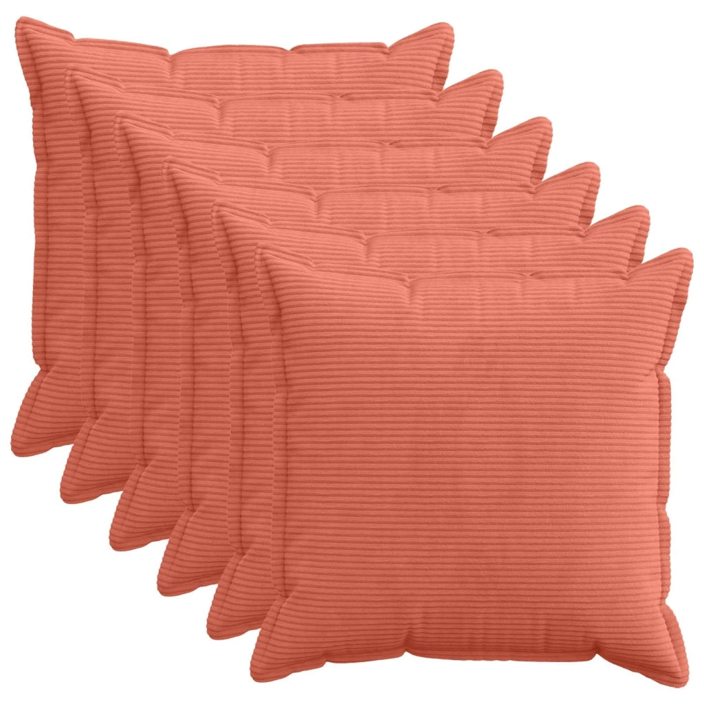 Federa 6 pz HOUTEN Rosso Arancio 65 x 65 cm corduroy 921036