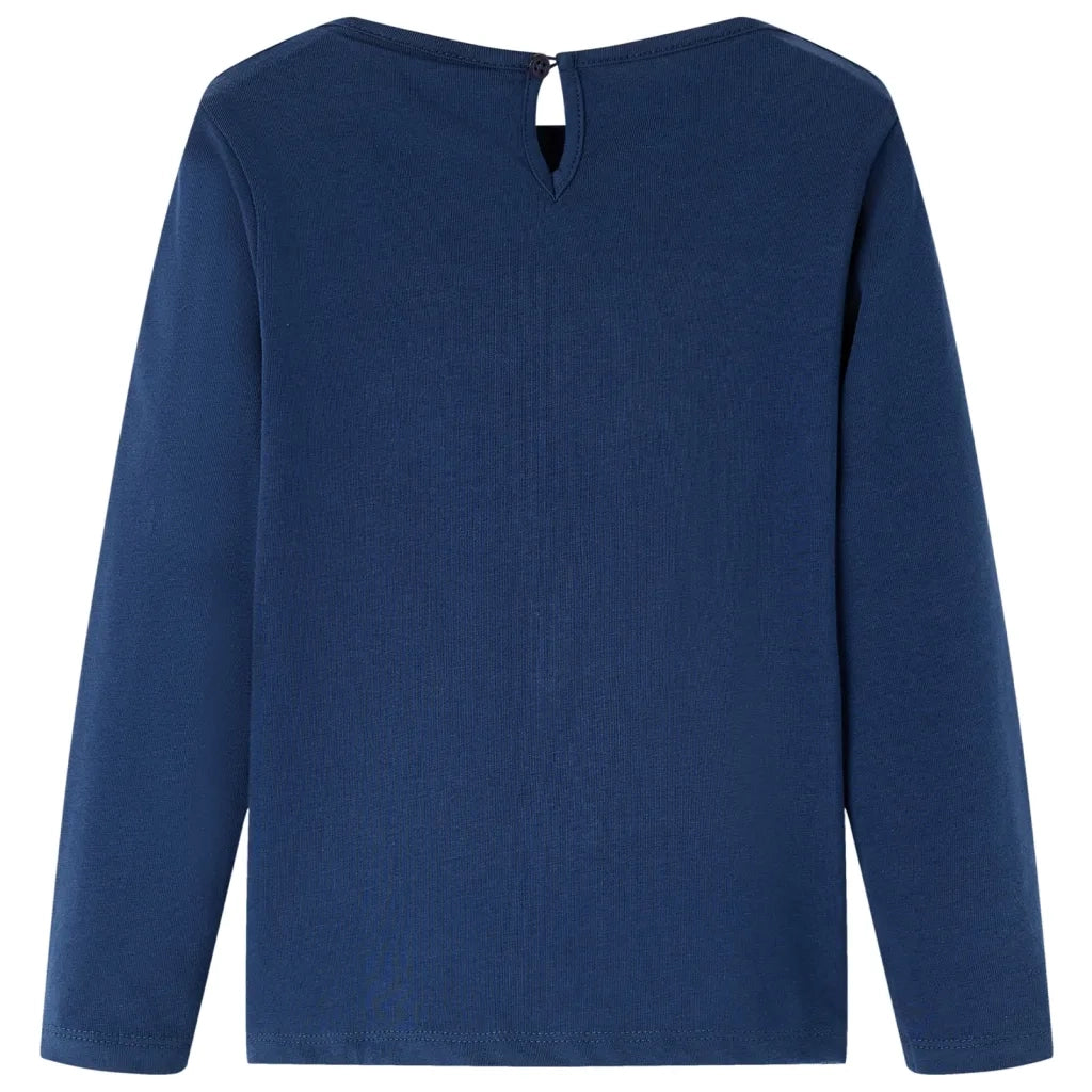 Maglietta per Bambini Maniche Lunghe Blu Marino 128 13642