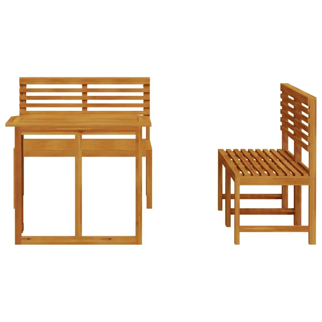 Set Bistro da Giardino 3 pcs Marrone Legno di Acacia Massello 3328695