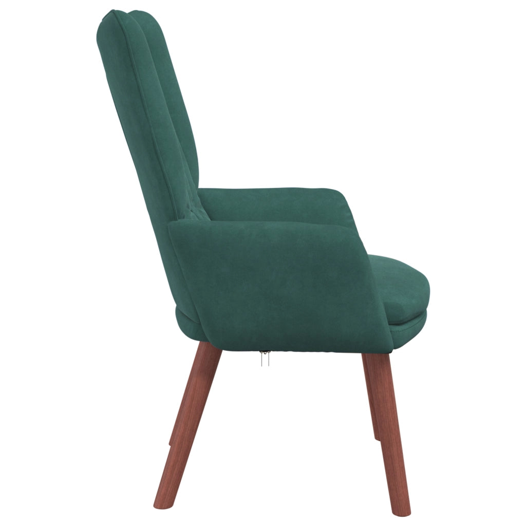 Poltrona Rilassante Verde Scuro in Velluto