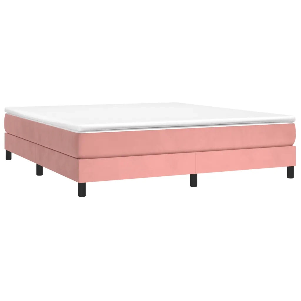 Struttura Letto a Rete a Molle-Giroletto Rosa 180x200 cm in Velluto 164997